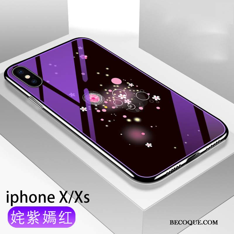 Kuori iPhone Xs Laukut Violetti Tide-brändi, Kotelo iPhone Xs Suojaus Uusi Lasi