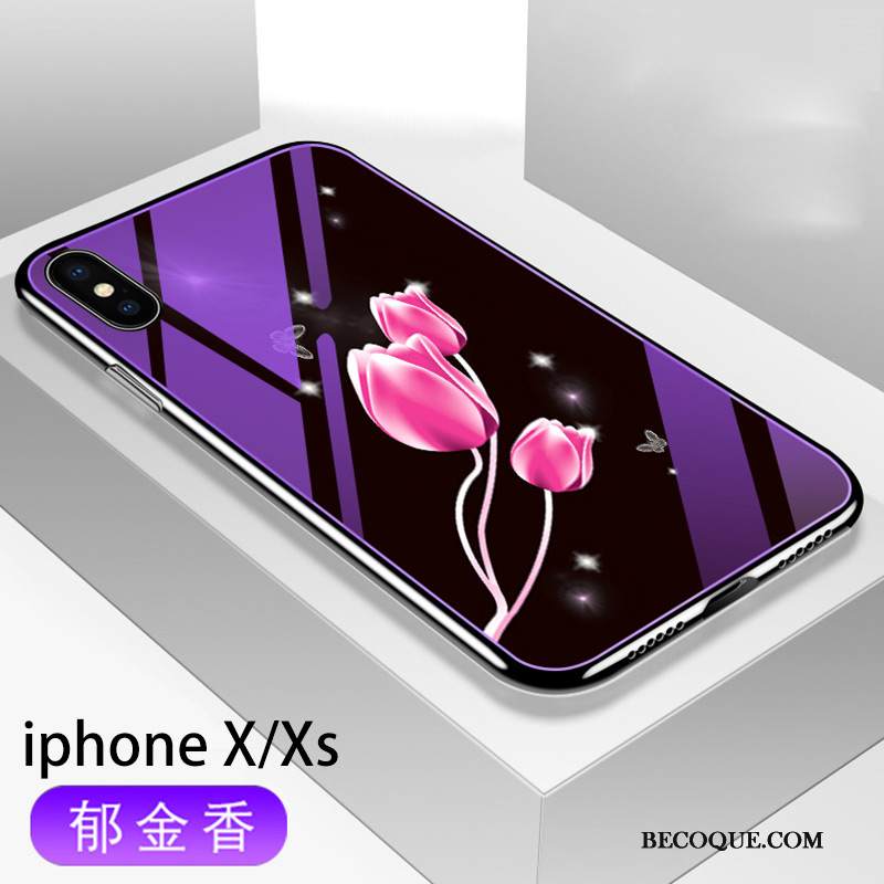 Kuori iPhone Xs Laukut Violetti Tide-brändi, Kotelo iPhone Xs Suojaus Uusi Lasi