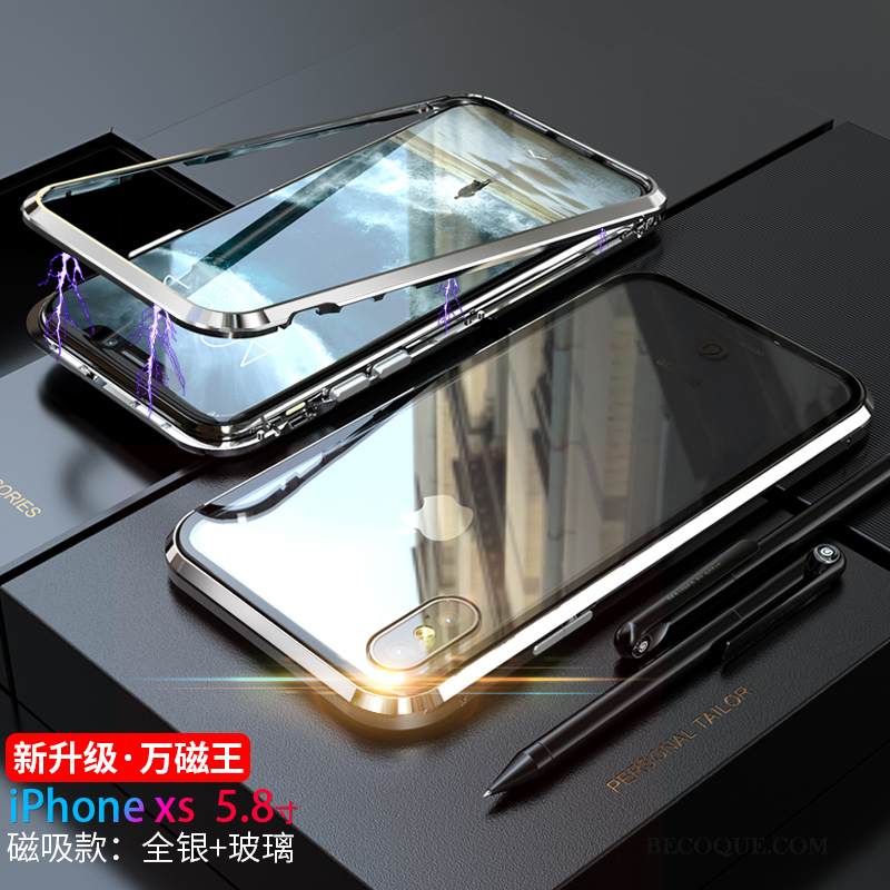 Kuori iPhone Xs Luova Sininen Murtumaton, Kotelo iPhone Xs Metalli Läpinäkyvä Puhelimen Kuoret