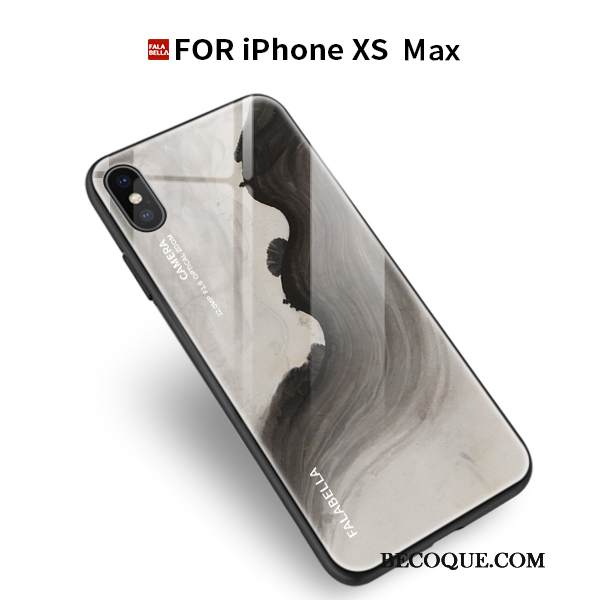 Kuori iPhone Xs Max Pehmeä Neste Lasi Murtumaton, Kotelo iPhone Xs Max Laukut Yksinkertainen Musta
