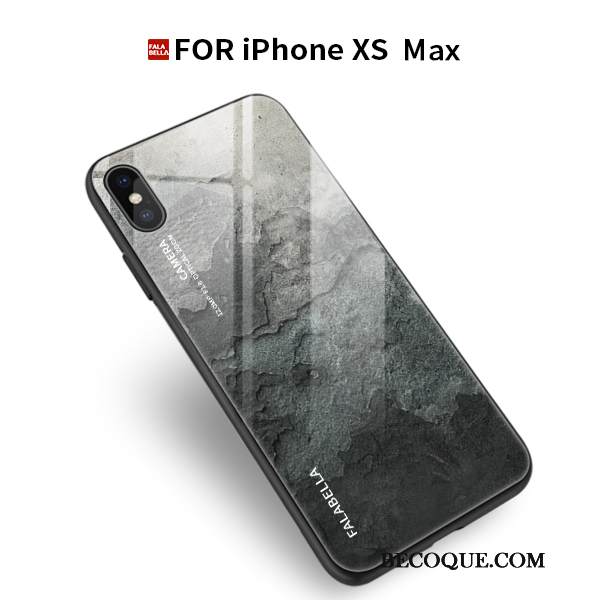 Kuori iPhone Xs Max Pehmeä Neste Lasi Murtumaton, Kotelo iPhone Xs Max Laukut Yksinkertainen Musta