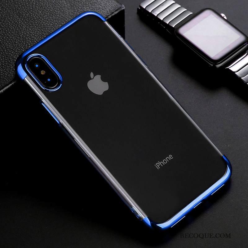 Kuori iPhone Xs Max Suojaus Puhelimen Kuoret Läpinäkyvä, Kotelo iPhone Xs Max Sininen Pinnoitus