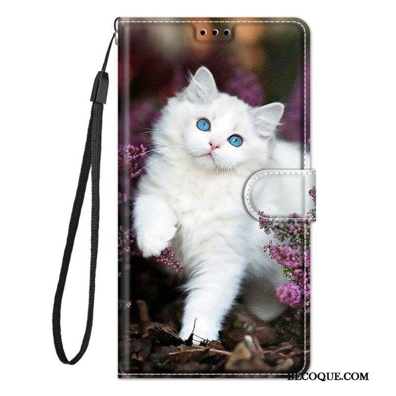 Nahkakotelo Samsung Galaxy M53 5G Suojaketju Kuori Thong Cat Fan