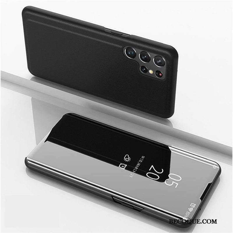 Puhelinkuoret Samsung Galaxy S22 Ultra 5G Peili Ja Keinonahka