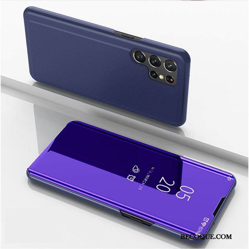 Puhelinkuoret Samsung Galaxy S22 Ultra 5G Peili Ja Keinonahka