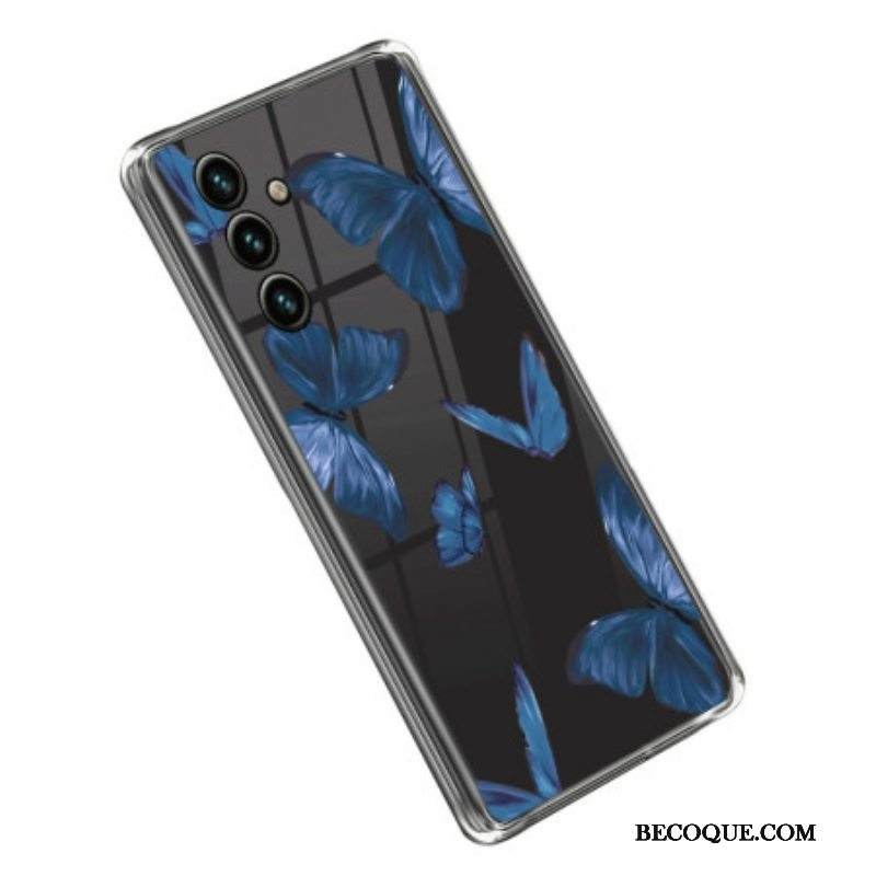 Case Samsung Galaxy A14 / A14 5G Saumattomat Siniset Perhoset