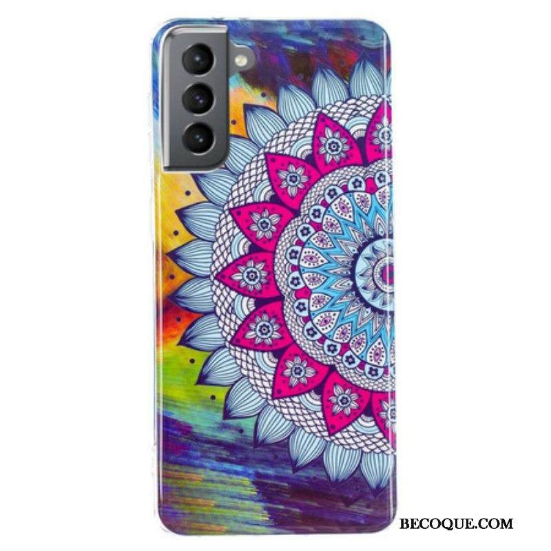 Case Samsung Galaxy S21 FE Fluoresoiva Värillinen Mandala