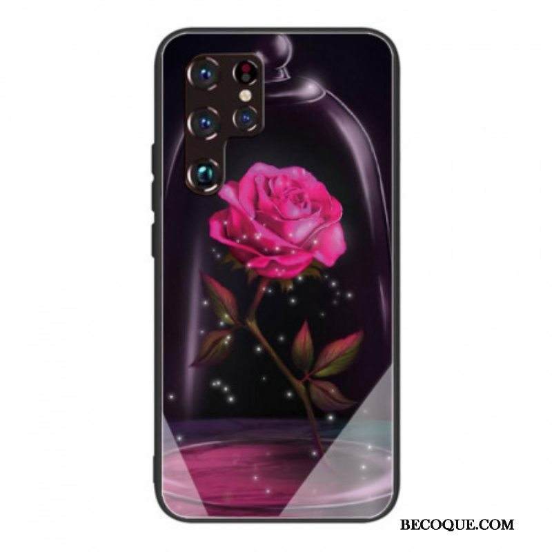 Case Samsung Galaxy S22 Ultra 5G Magic Pink Tempered Glass