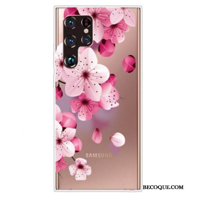 Case Samsung Galaxy S22 Ultra 5G Pienet Vaaleanpunaiset Kukat