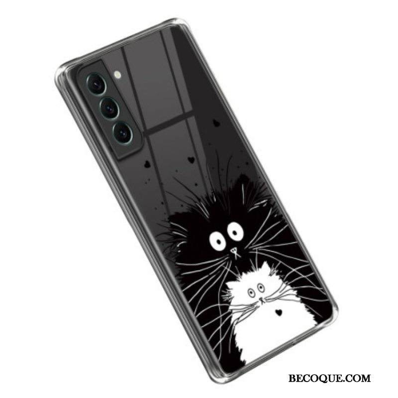 Case Samsung Galaxy S23 5G Läpinäkyvä White Cat Black Cat