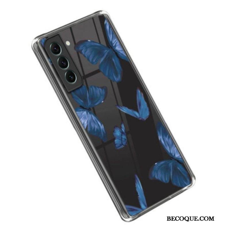 Case Samsung Galaxy S23 5G Saumattomat Siniset Perhoset