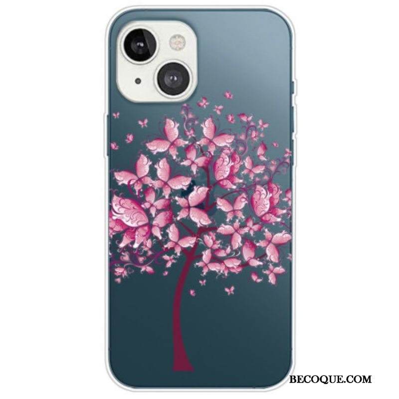 Case iPhone 14 Plus Läpinäkyvä Perhospuu