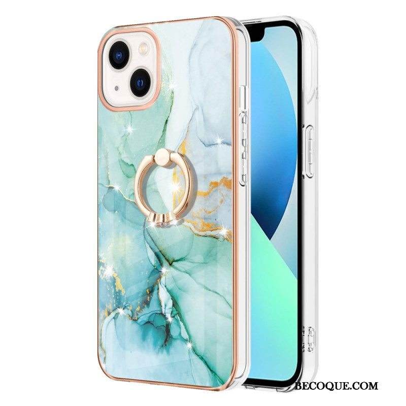 Case iPhone 15 Plus Marmori-tyyli Tukirenkaalla