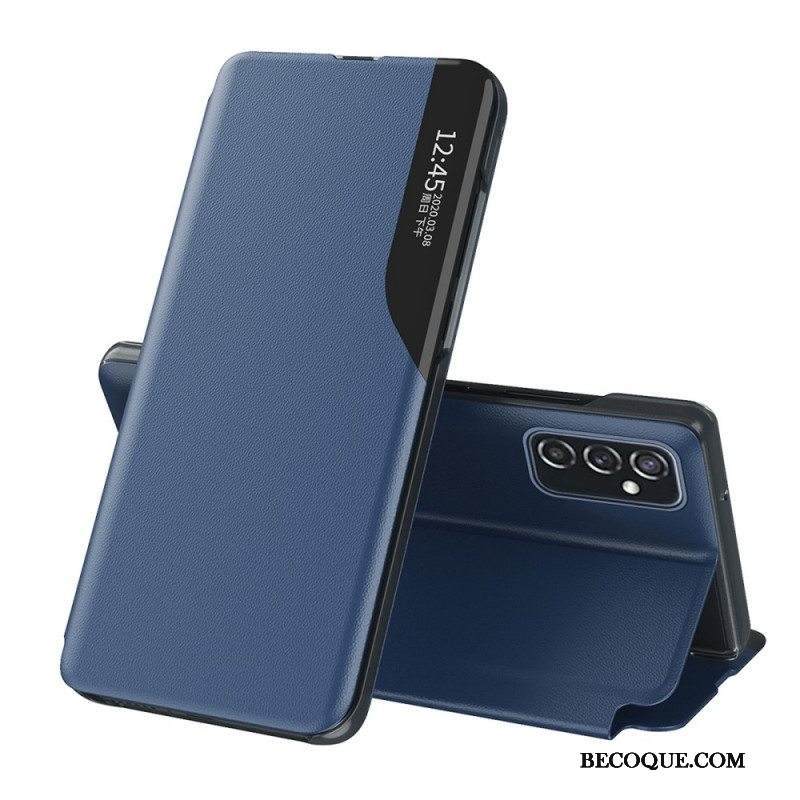 Flip Case Samsung Galaxy M52 5G Keinonahkaa Integroidulla Näytöllä