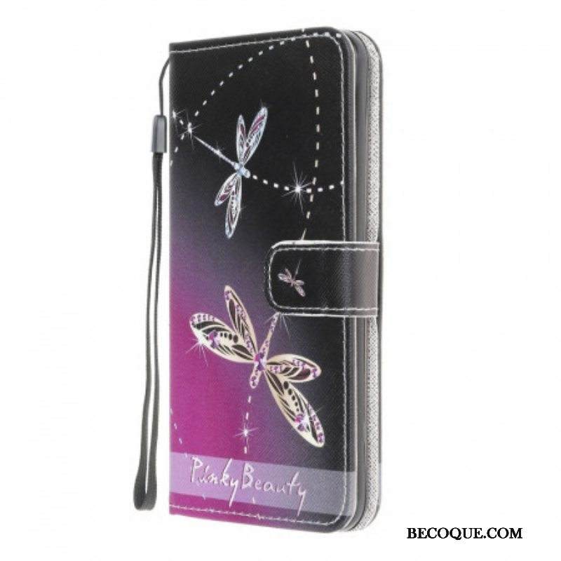 Kotelot Samsung Galaxy M32 Suojaketju Kuori Strappy Dragonflies