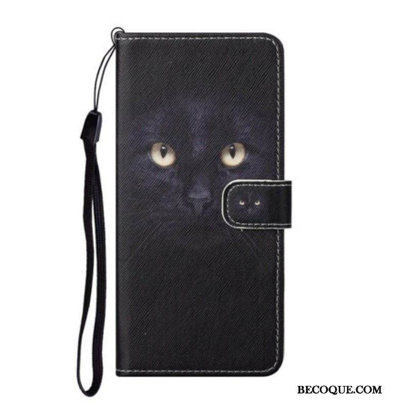 Kotelot Samsung Galaxy S21 5G Suojaketju Kuori Strappy Black Cat Eyes