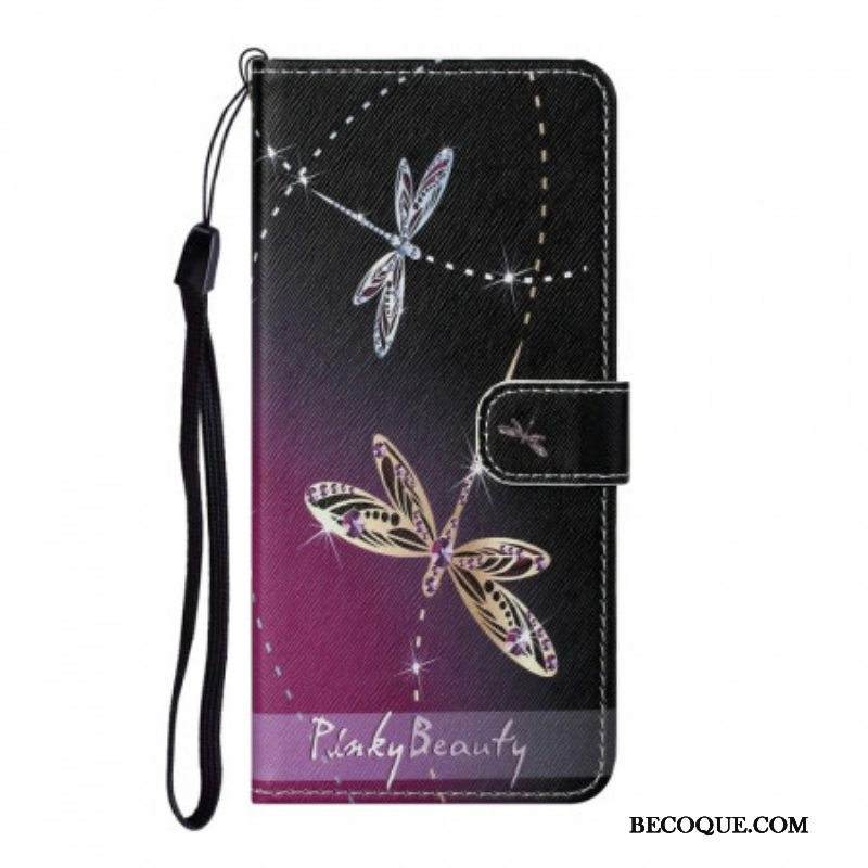 Kotelot Samsung Galaxy S22 Plus 5G Suojaketju Kuori Strappy Dragonflies