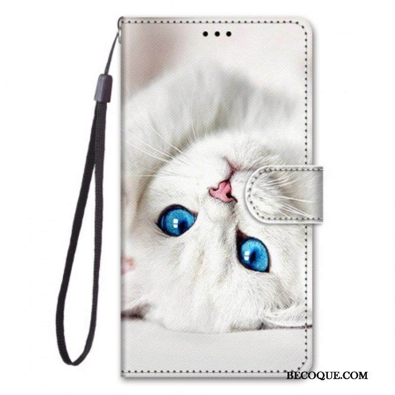 Kotelot Xiaomi Redmi Note 11 Pro Plus 5G Suojaketju Kuori Valkoinen Kissa Hihnalla
