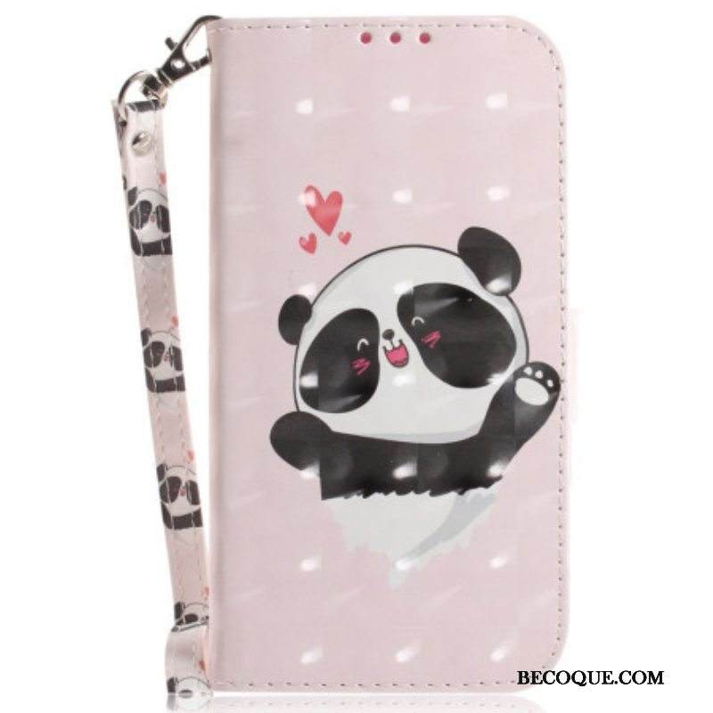 Kotelot Xiaomi Redmi Note 12 4G Suojaketju Kuori Panda Love With Lanyard