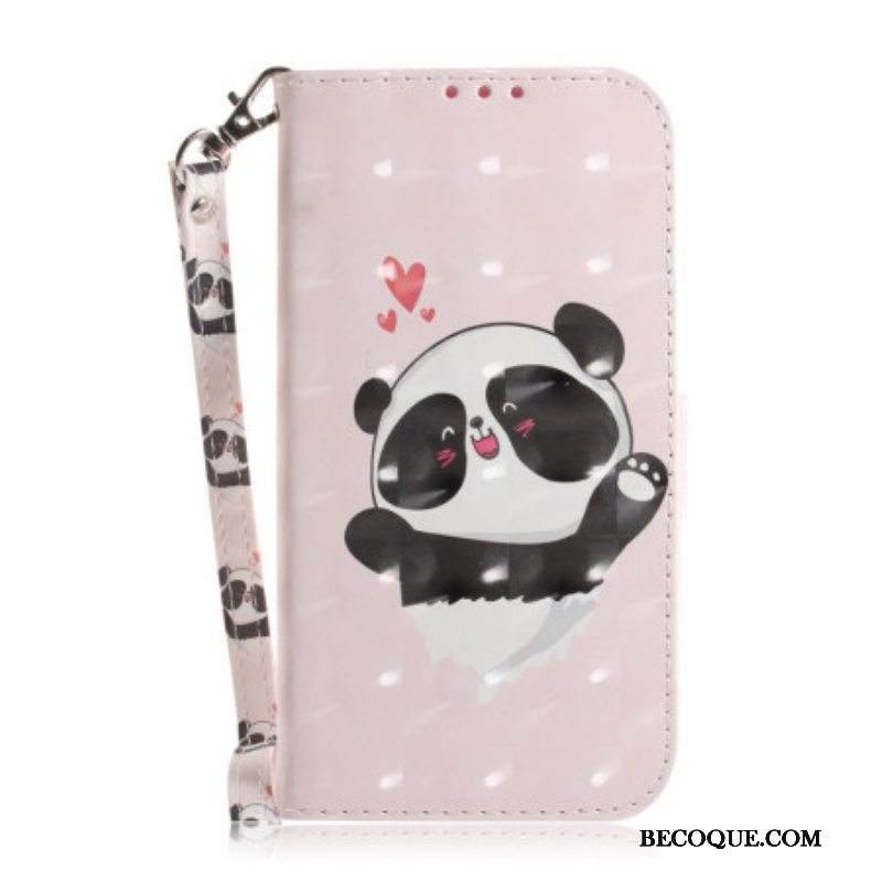 Kotelot iPhone 14 Plus Suojaketju Kuori Strappy Panda