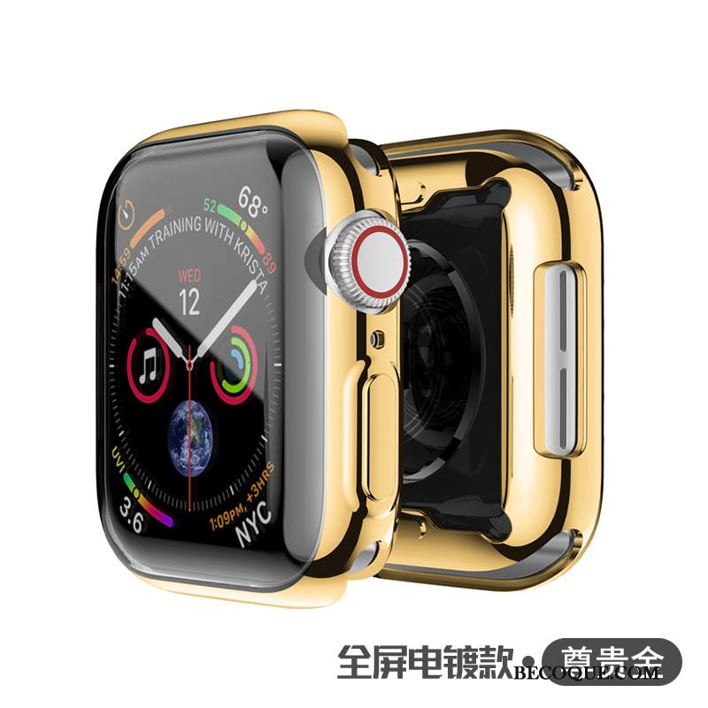 Kuori Apple Watch Series 3 Laukut Pinnoitus Läpinäkyvä, Kotelo Apple Watch Series 3 Metalli Kulta Päivää