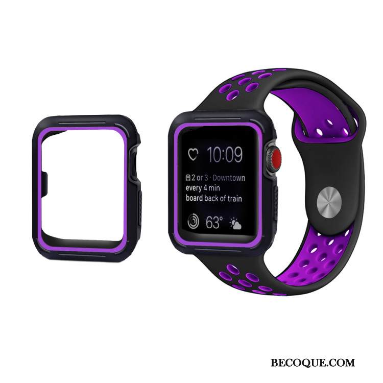 Kuori Apple Watch Series 3 Silikoni Violetti Murtumaton, Kotelo Apple Watch Series 3 Suojaus
