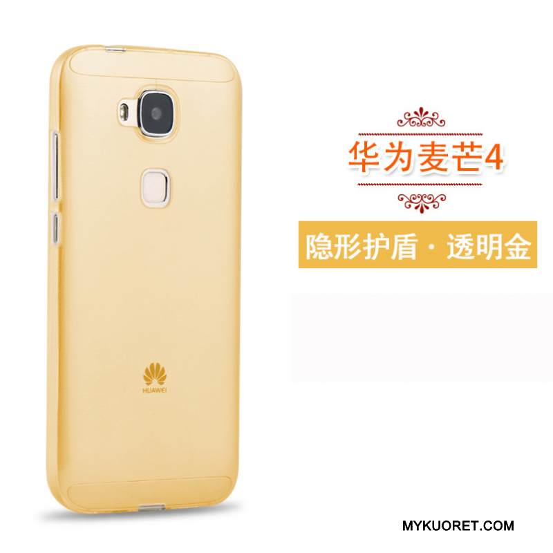Kuori Huawei G7 Plus Pehmeä Neste Ohut Kulta, Kotelo Huawei G7 Plus Silikoni Korkea Läpinäkyvä