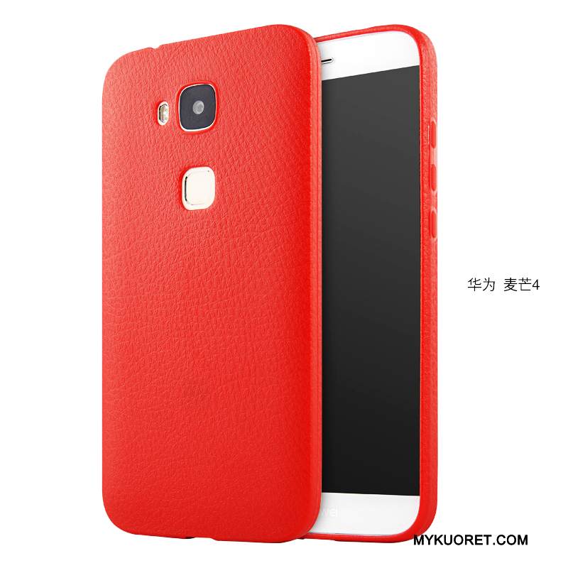 Kuori Huawei G7 Plus Silikoni Puhelimen Kuoret Punainen, Kotelo Huawei G7 Plus Laukut Murtumaton Läpinäkyvä