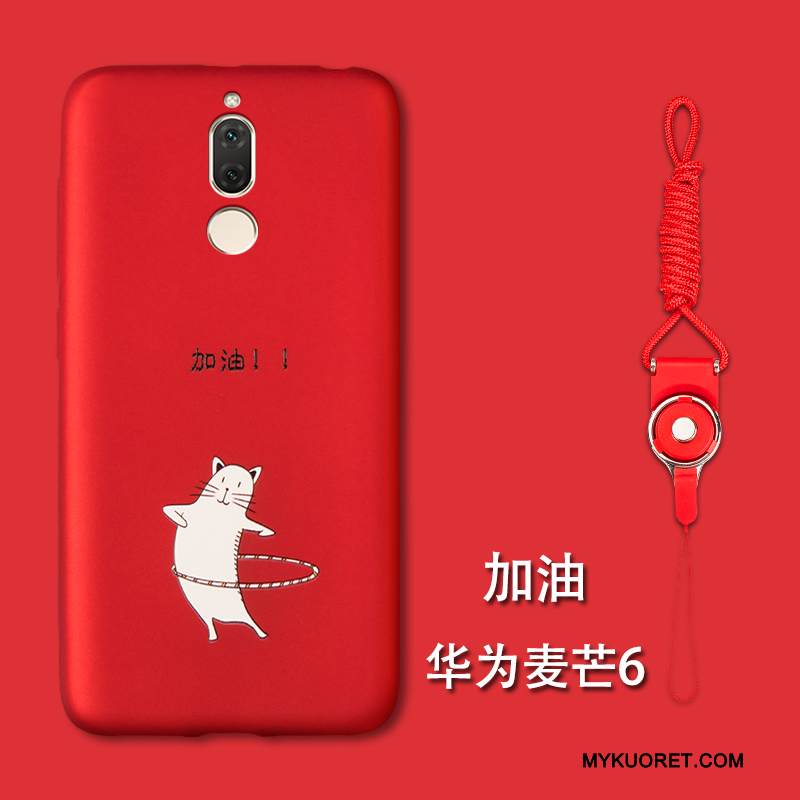Kuori Huawei Mate 10 Lite Pehmeä Neste Persoonallisuus Punainen, Kotelo Huawei Mate 10 Lite Suojaus Puhelimen Kuoret Pesty Suede