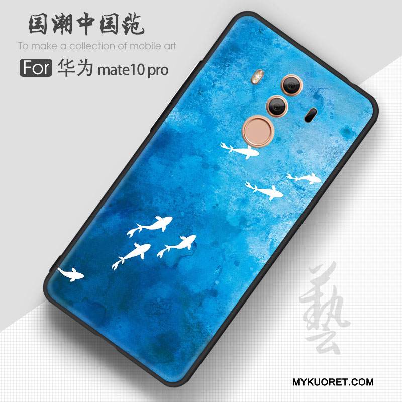 Kuori Huawei Mate 10 Pro Laukut Puhelimen Kuoret Muokata, Kotelo Huawei Mate 10 Pro Silikoni Sininen Ripustettavat Koristeet