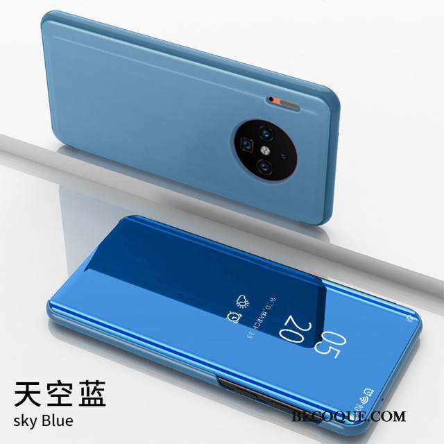 Kuori Huawei Mate 30 Pro Suojaus Puhelimen Kuoret Sininen, Kotelo Huawei Mate 30 Pro Nahka Peili