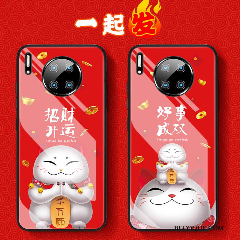 Kuori Huawei Mate 30 Suojaus Punainen Kiinalainen Tyyli, Kotelo Huawei Mate 30 Puhelimen Kuoret Ylellisyys