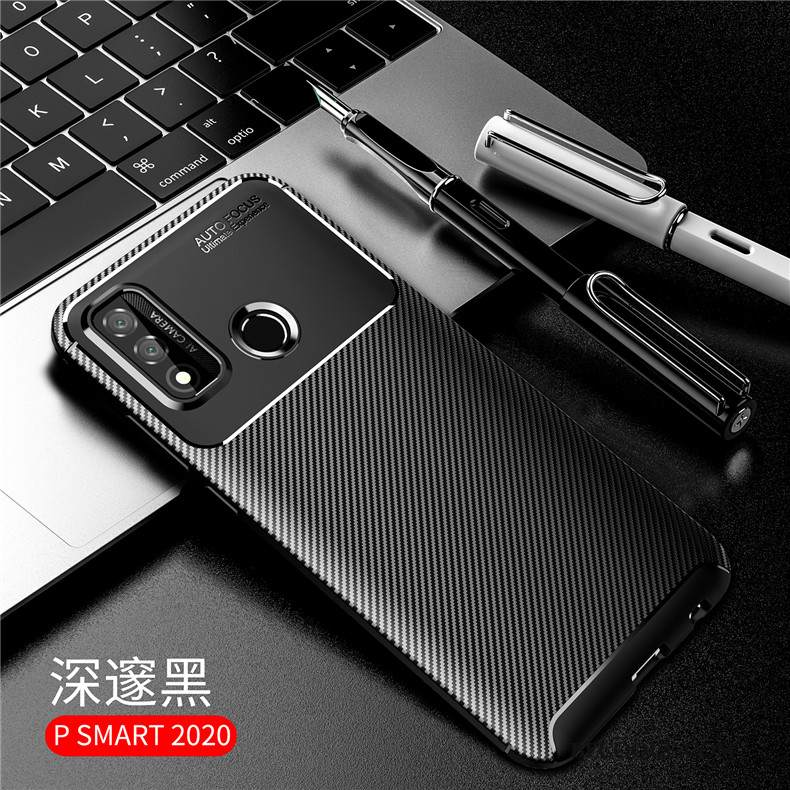 Kuori Huawei P Smart 2020 Silikoni Murtumaton Lisävarusteet, Kotelo Huawei P Smart 2020 Suojaus Musta Puhelimen Kuoret