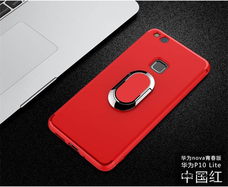 Kuori Huawei P10 Lite Laukut Trendi Magneettinen, Kotelo Huawei P10 Lite Suojaus Punainen Nuoret