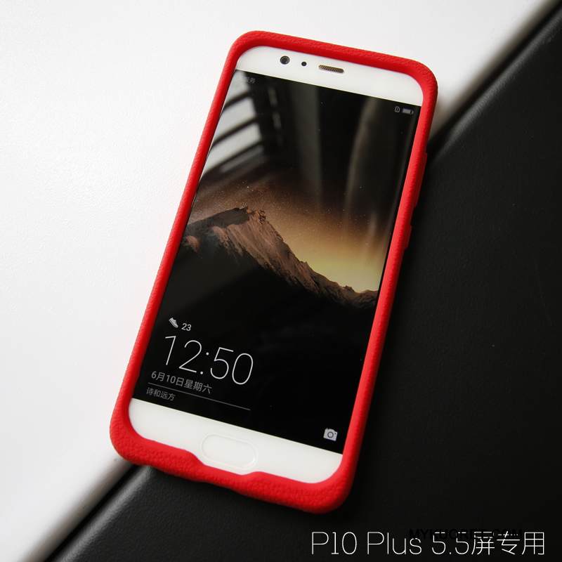 Kuori Huawei P10 Plus Nahka Murtumaton Punainen, Kotelo Huawei P10 Plus Laukut Kukkakuvio Puhelimen Kuoret