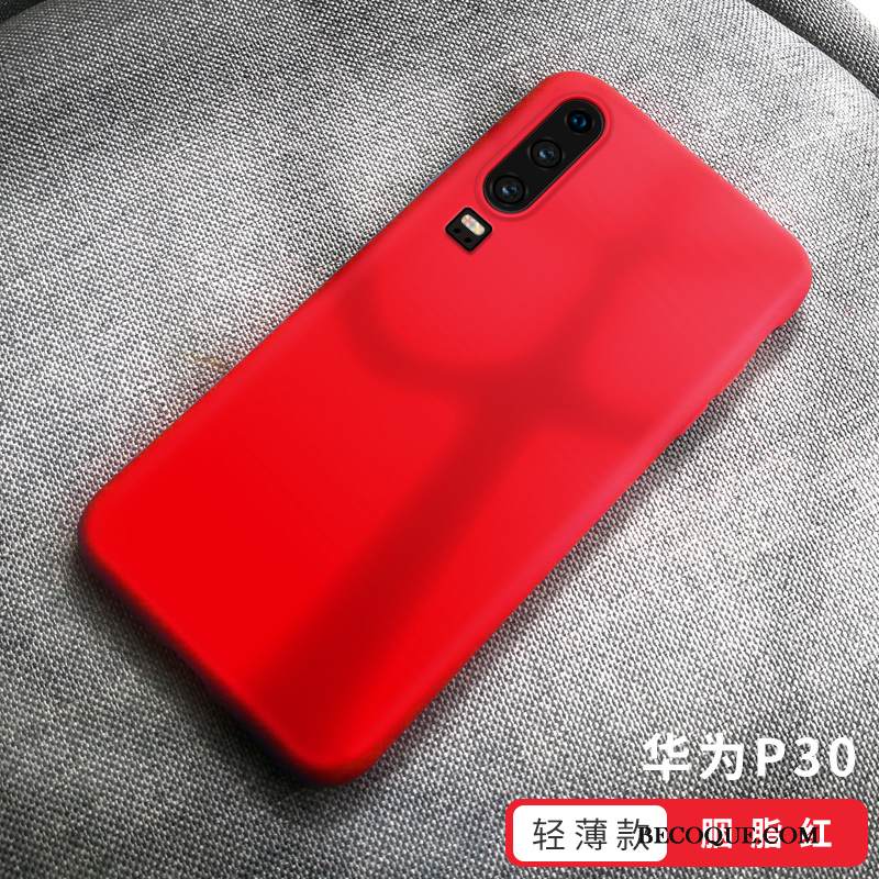 Kuori Huawei P30 Silikoni Punainen Uusi, Kotelo Huawei P30 Pehmeä Neste Tide-brändi Puhelimen Kuoret