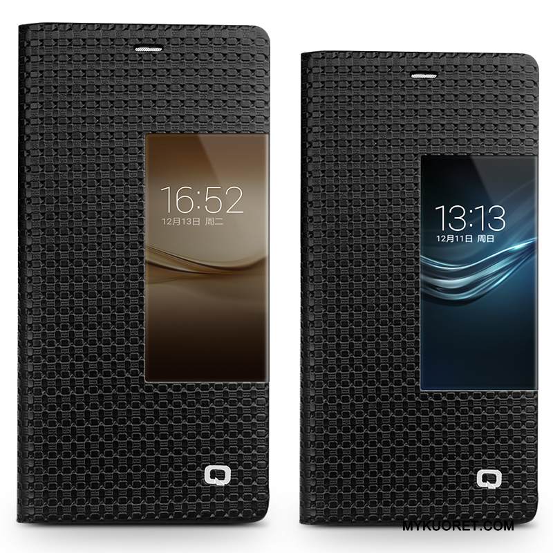 Kuori Huawei P9 Nahka Puhelimen Kuoret Musta, Kotelo Huawei P9 Kuoret Liiketoiminta Horrostila