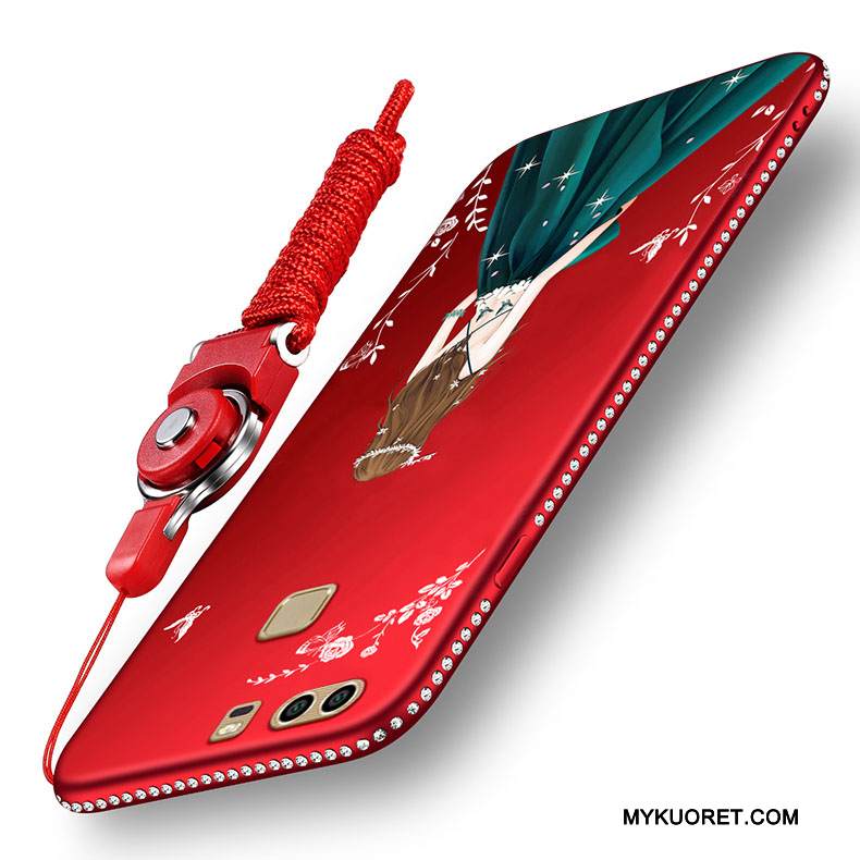 Kuori Huawei P9 Plus Silikoni Punainen Murtumaton, Kotelo Huawei P9 Plus Pehmeä Neste Puhelimen Kuoret