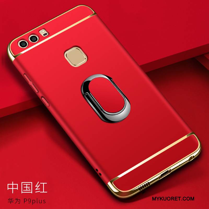 Kuori Huawei P9 Plus Tuki Punainen Kova, Kotelo Huawei P9 Plus Suojaus Murtumaton Magneettinen