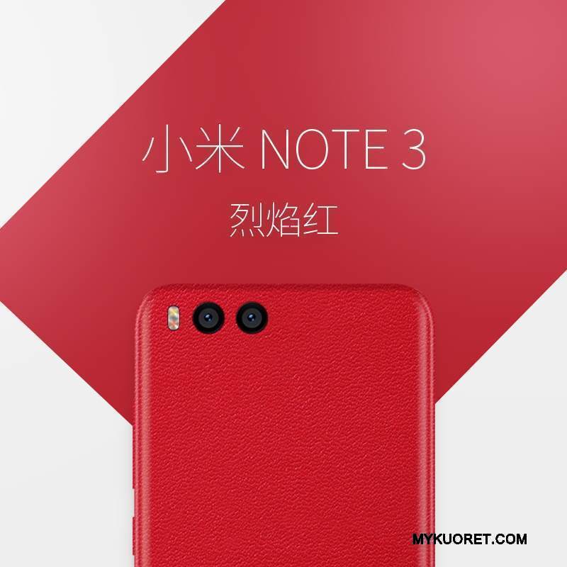 Kuori Mi Note 3 Nahka Punainen Ultra, Kotelo Mi Note 3 Laukut Puhelimen Kuoret Persoonallisuus