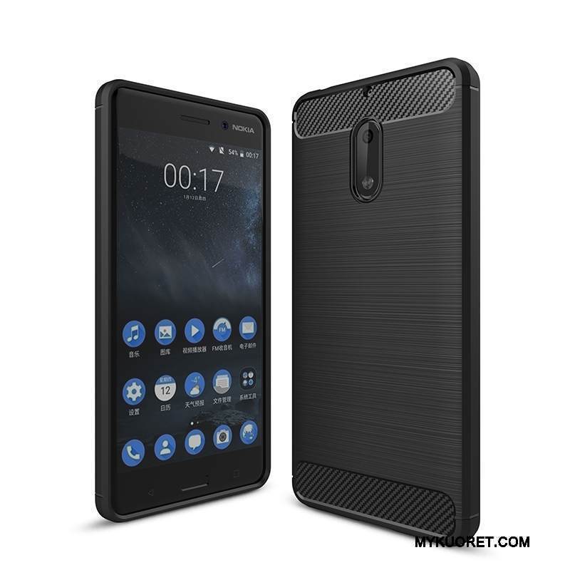 Kuori Nokia 5 Silikoni Pesty Suede Puhelimen Kuoret, Kotelo Nokia 5 Laukut Musta Murtumaton