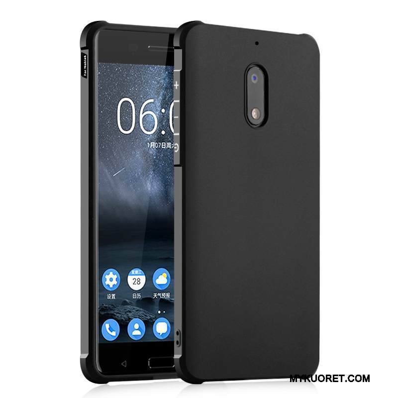 Kuori Nokia 5 Silikoni Puhelimen Kuoret Murtumaton, Kotelo Nokia 5 Suojaus Musta Pesty Suede