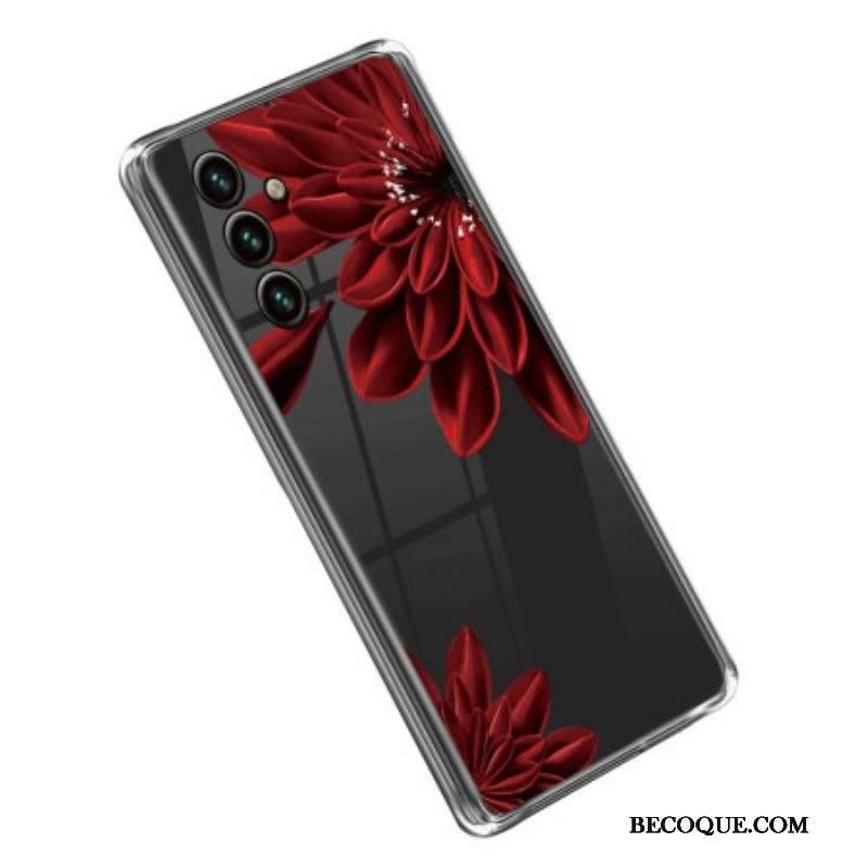 Kuori Samsung Galaxy A14 / A14 5G Saumaton Punainen Kukka