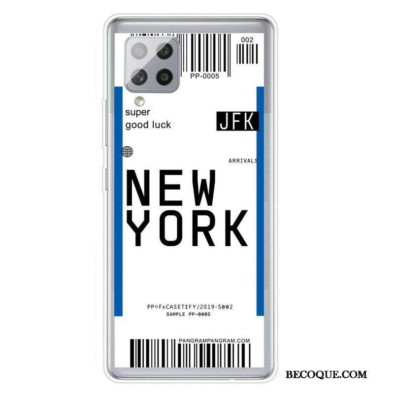 Kuori Samsung Galaxy A42 5G Boarding Pass New Yorkiin