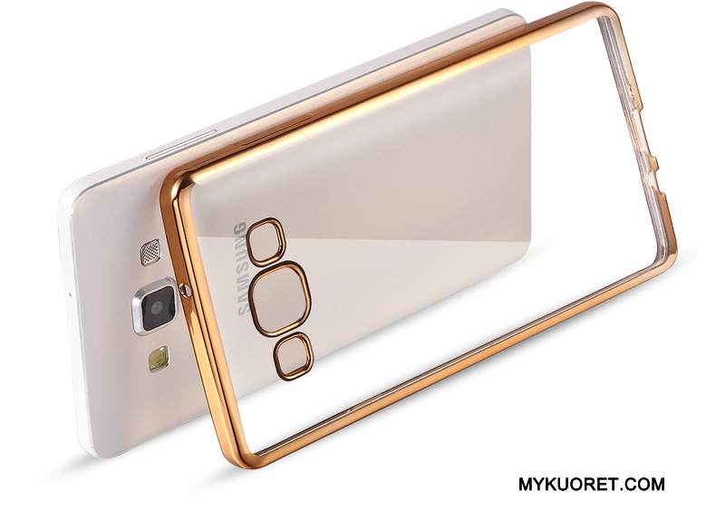 Kuori Samsung Galaxy A7 2015 Pehmeä Neste Kulta Puhelimen Kuoret, Kotelo Samsung Galaxy A7 2015 Suojaus Läpinäkyvä Murtumaton