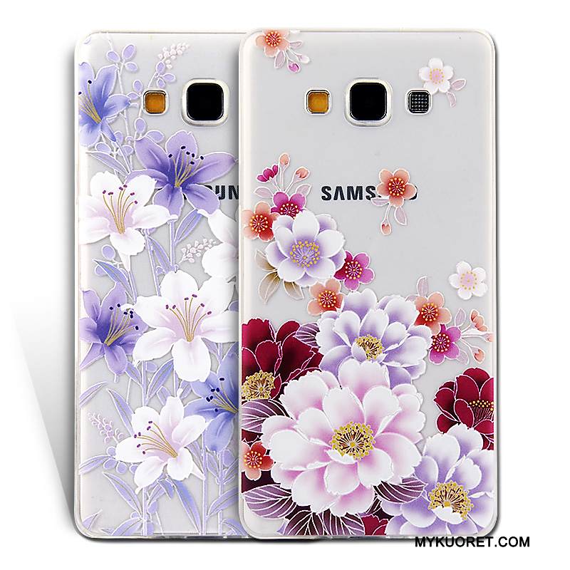 Kuori Samsung Galaxy A7 2015 Pehmeä Neste Puhelimen Kuoret Violetti, Kotelo Samsung Galaxy A7 2015 Silikoni