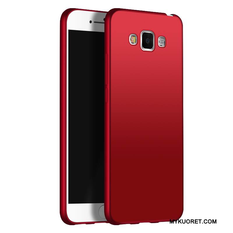Kuori Samsung Galaxy A7 2015 Silikoni Puhelimen Kuoret Trendi, Kotelo Samsung Galaxy A7 2015 Tuki Pesty Suede Punainen