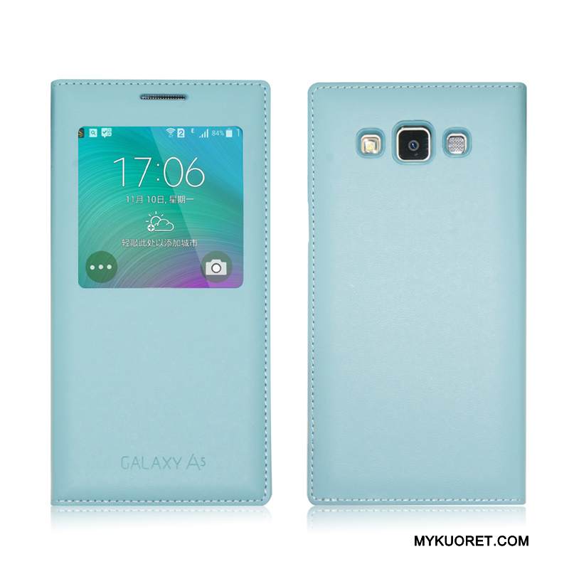Kuori Samsung Galaxy A7 2015 Suojaus Sininen, Kotelo Samsung Galaxy A7 2015 Nahka