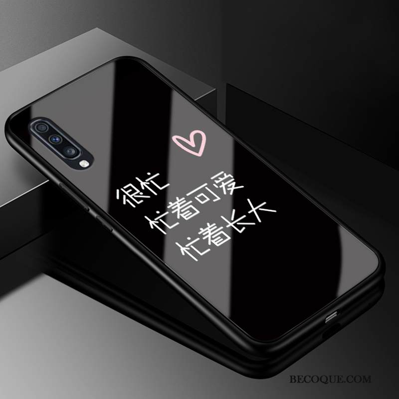 Kuori Samsung Galaxy A70 Laukut Lasi Musta, Kotelo Samsung Galaxy A70 Suojaus Rakastunut Puhelimen Kuoret