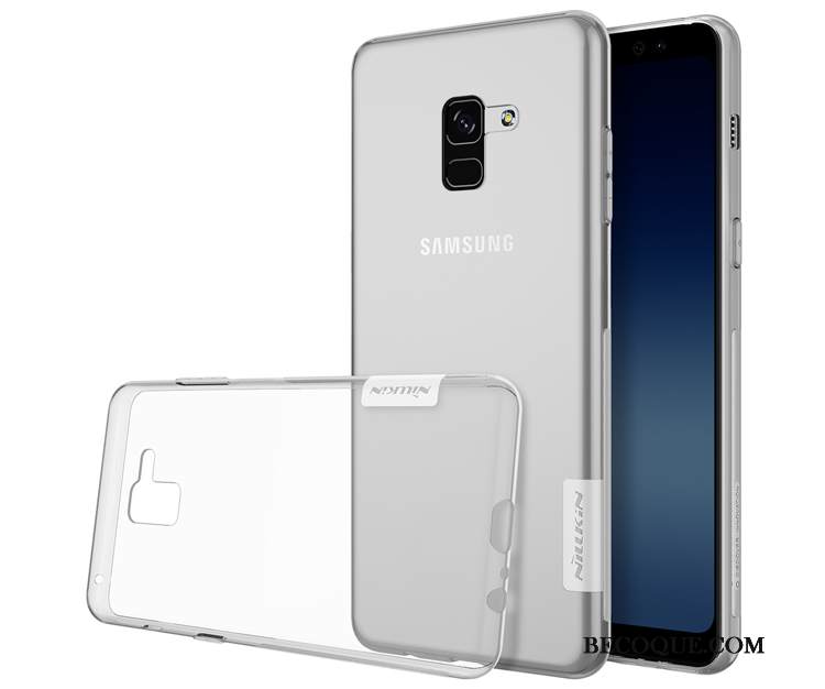 Kuori Samsung Galaxy A8 2018 Pehmeä Neste Läpinäkyvä Liukumaton, Kotelo Samsung Galaxy A8 2018 Silikoni Kulta Puhelimen Kuoret